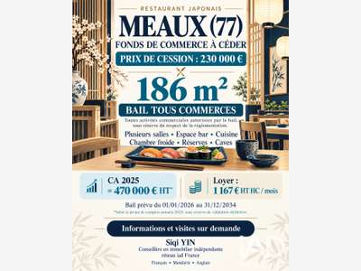 Vente restaurant à Meaux Faubourg Saint-Nicolas