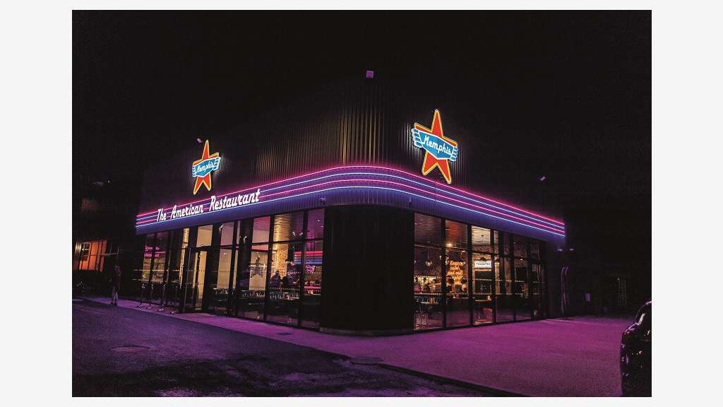 AV Restaurant Diners Américains forte visibilité