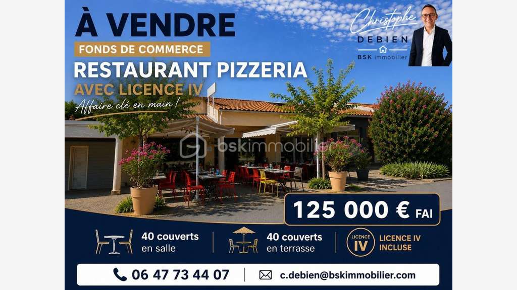 Vente restaurant pizzeria secteur Sud Montaigu