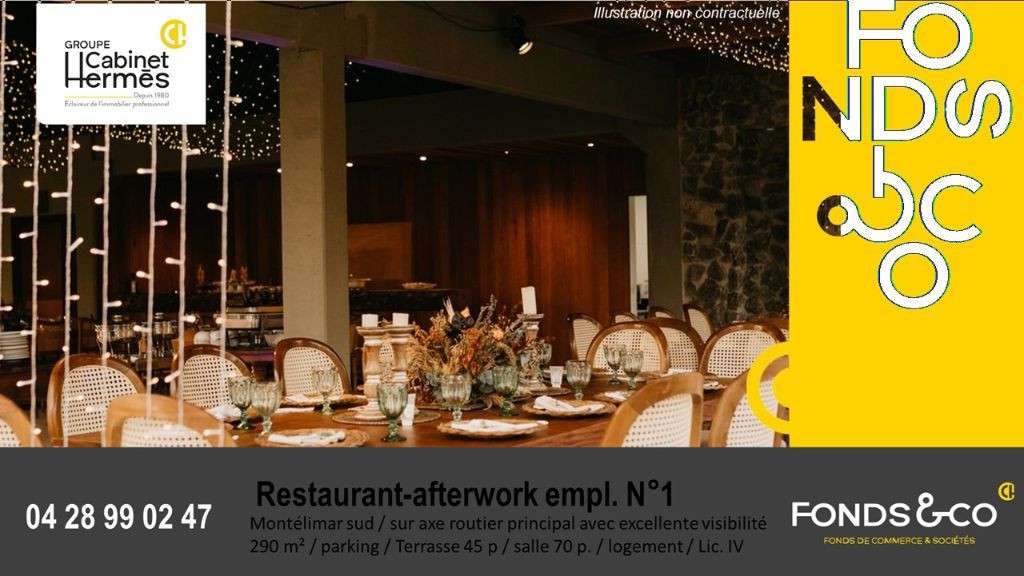 Vente restaurant empl. premium à Montélimar Sud