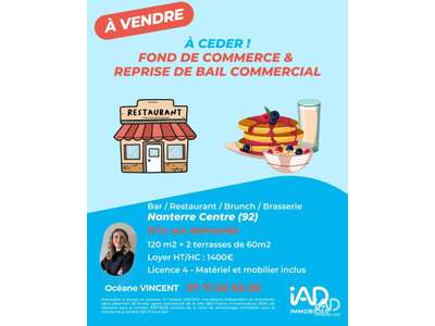 Vente Restaurant à Nanterre