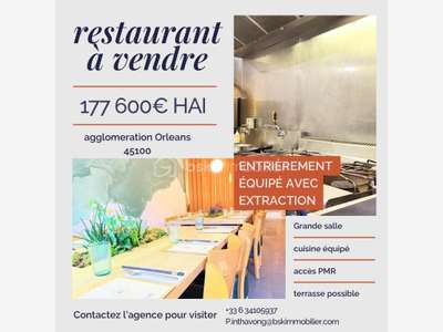 Vente restaurant 80 couverts en agglo d'Orléans