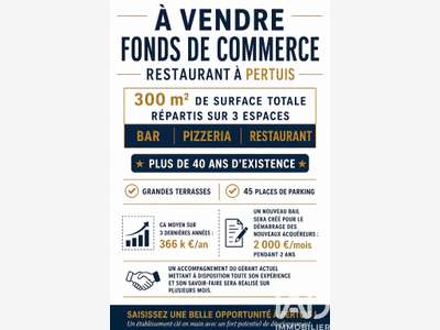 Vente bar restaurant grandes terrasses à Pertuis