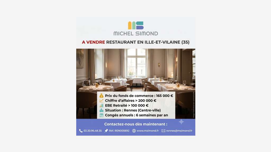 A vendre restaurant en centre ville de Rennes