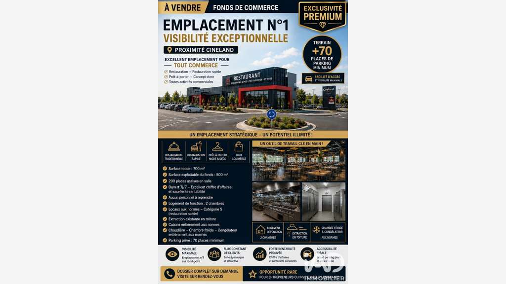 Vente restaurant empl stratégique à Saint-Brieuc