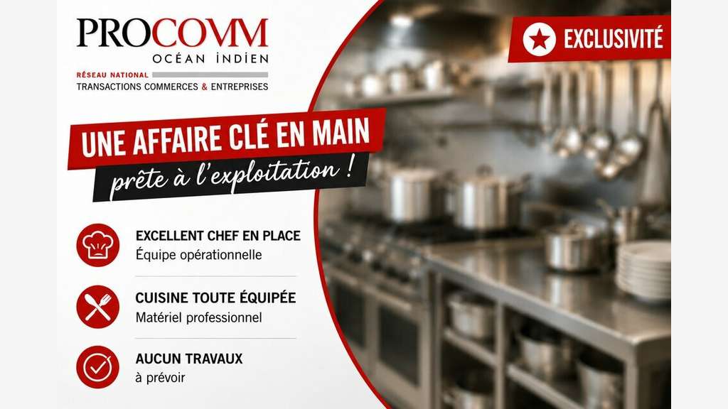 Vente restaurant 130m² à Saint Pierre centre ville