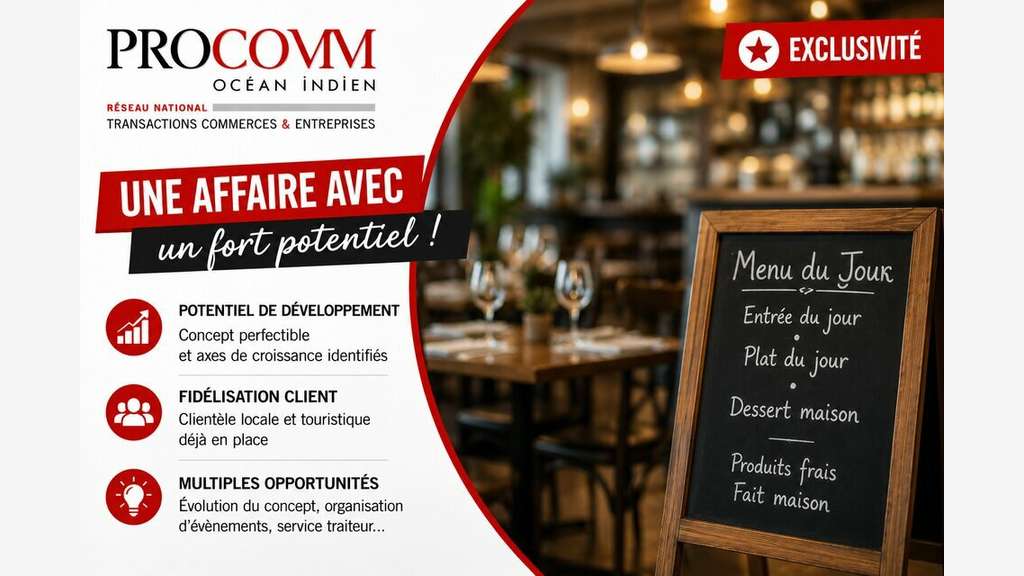 Vente restaurant 130m² à Saint Pierre centre ville