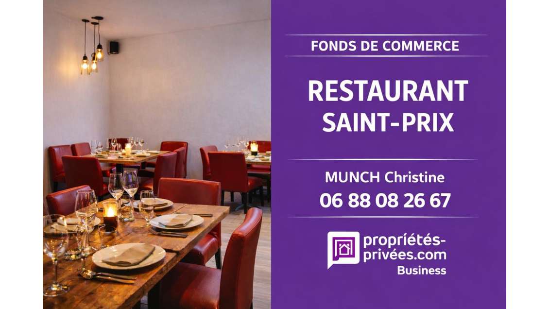 Vente restaurant 84 couverts terrasse à Saint Prix
