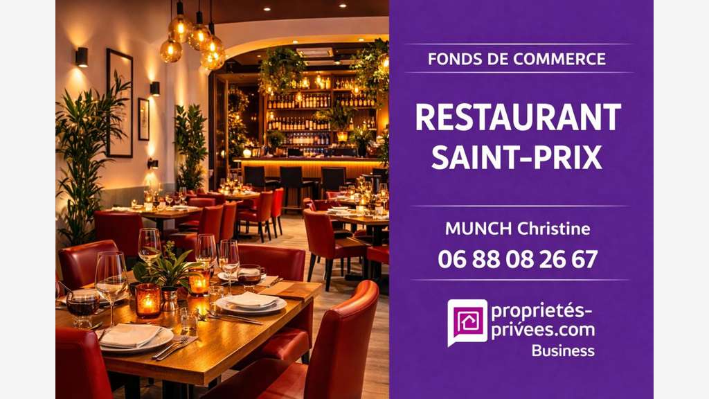 Vente restaurant 84 couverts terrasse à Saint Prix