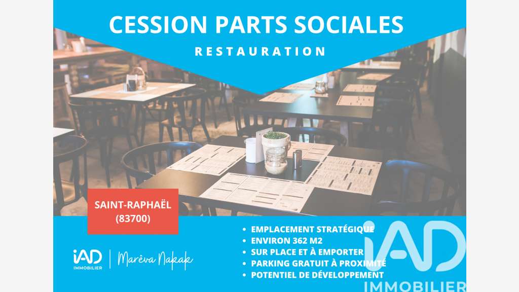 Vente parts sociales restaurant à Saint-Raphaël