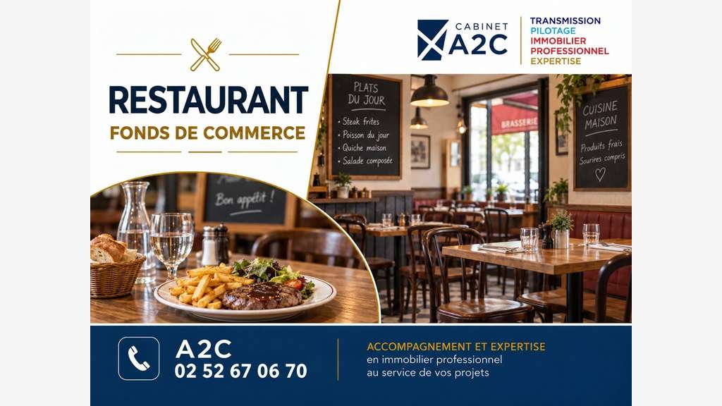À VENDRE FONDS DE COMMERCE RESTAURANT / BAR 