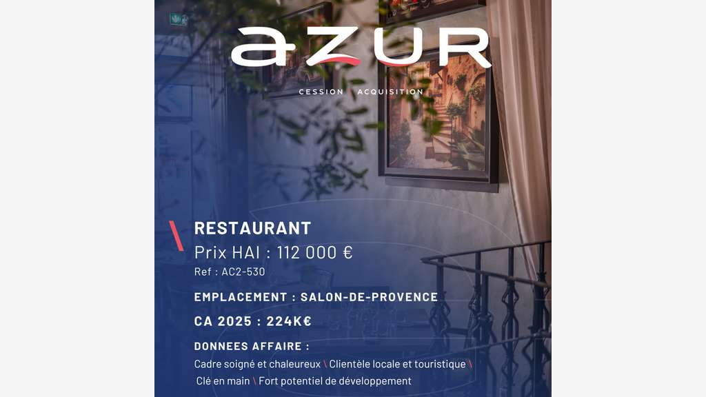 VENTE Beau restaurant à Salon-de-Provence