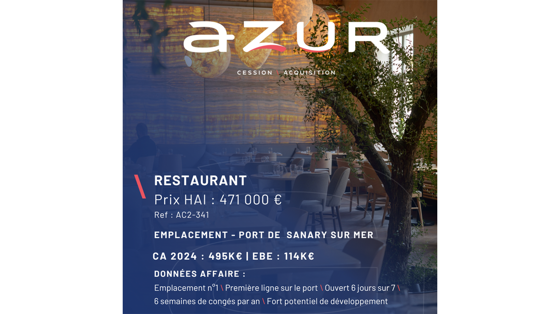 VENTE Restaurant sur le port de Sanary sur Mer