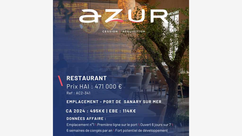 VENTE Restaurant sur le port de Sanary sur Mer