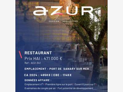 VENTE Restaurant sur le port de Sanary sur Mer