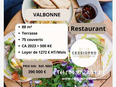 Vente restaurant tendance belle clientèle Valbonne