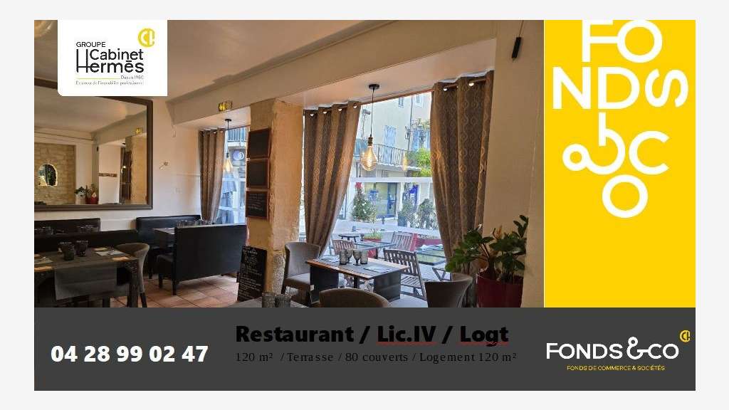 Vente restaurant terrasse lic.4 Drôme Provençale