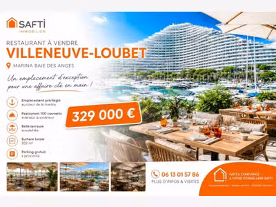 Vente restaurant terrasse en marina à Villeneuve