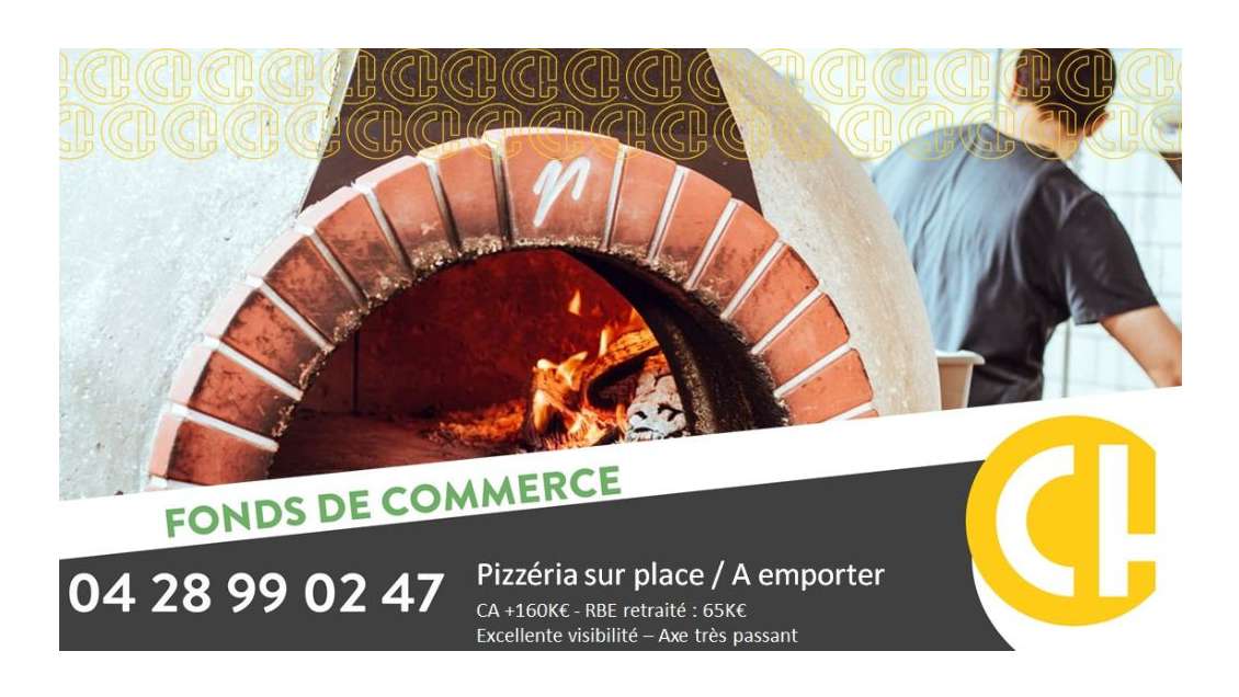 Vente FDC pizzeria axe très passant Annonay