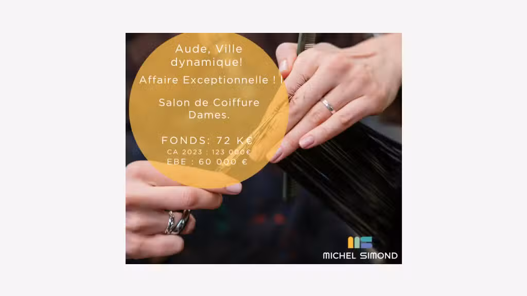 Vente salon de coiffure empl idéal dept Aude