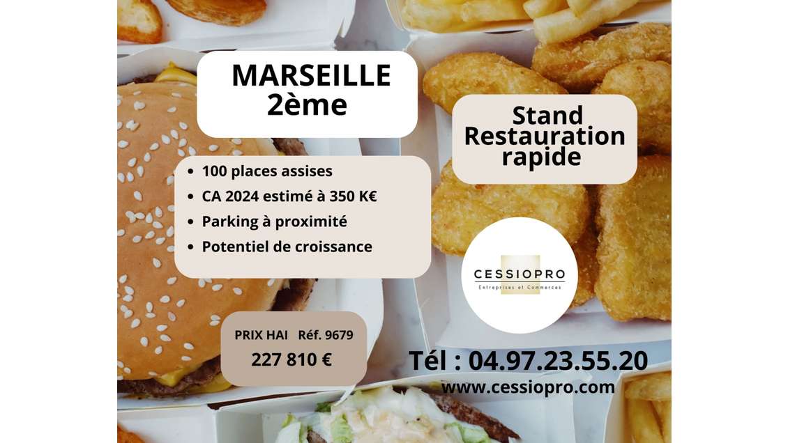 AV stand restauration rapide 100 places Marseille