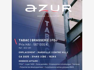 VENTE Tabac Brasserie FDJ Centre Ville Marseille