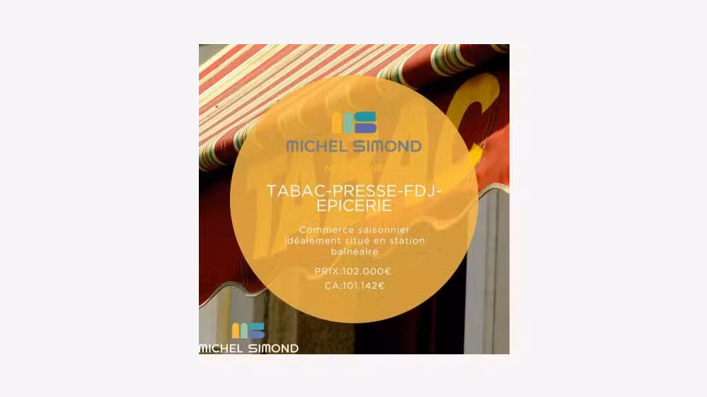 Vente tabac presse loto station balnéaire en Aude