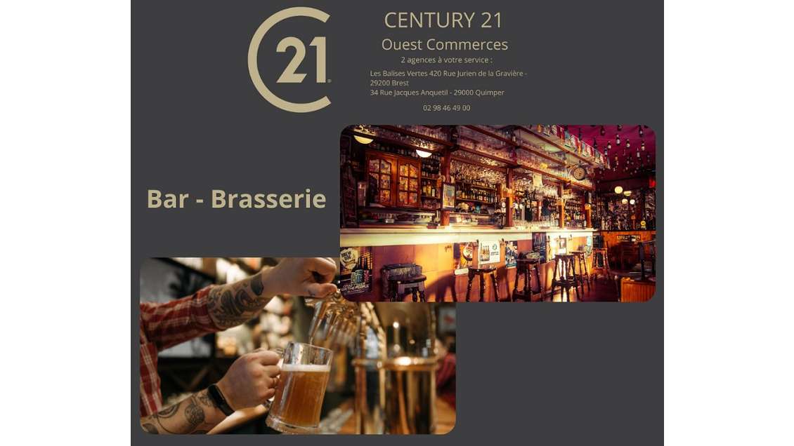 Vente bar brasserie empl de choix à Quimper