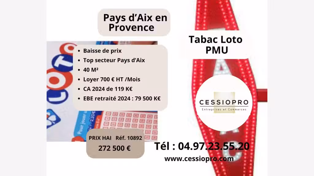 Vente FDC Tabac Loto PMU Pays d'Aix en Provence