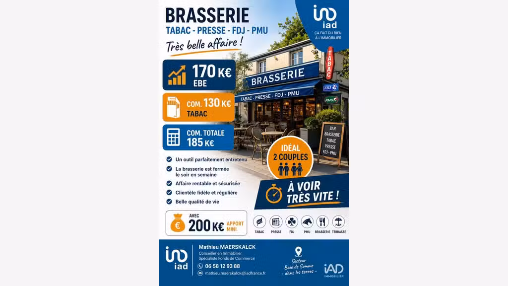 Vente très belle affaire bar tabac à Albert
