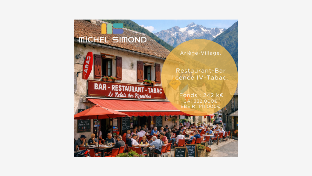 Vente bar tabac restaurant en village d'Ariège