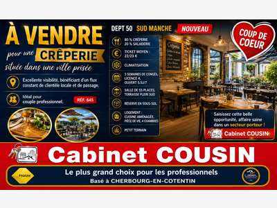 Vente crêperie dans ville prisée du Sud Manche