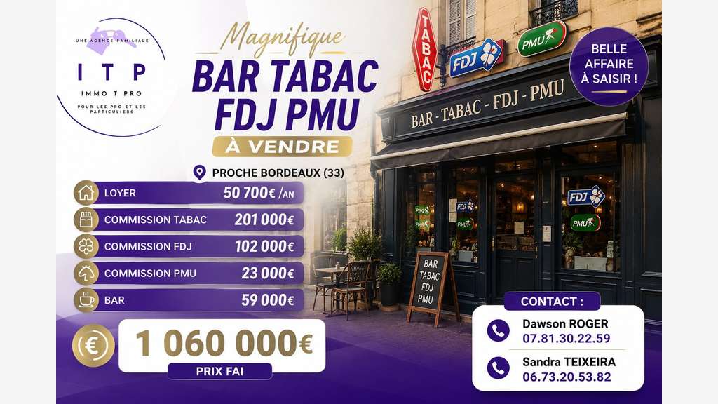 AV bar tabac FDJ PMU en périphérie de Bordeaux