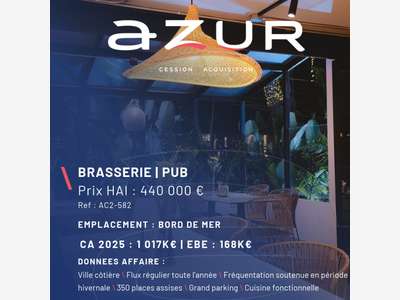 VENTE Pub Brasserie en bord de mer