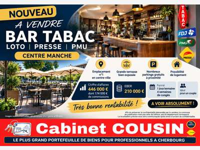Vente bar tabac PMU en centre ville dept Manche