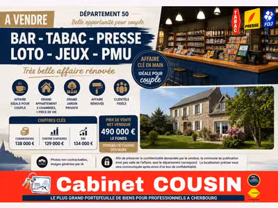 Vente bar tabac loto presse PMU à Cherbourg