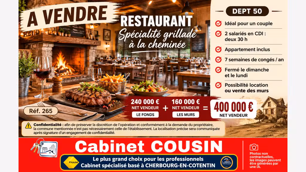 Vente restaurant grill à Cherbourg-En-Cotentin
