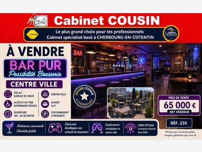 Vente bar pur (sans autre activité) à Cherbourg