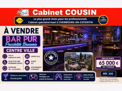 Vente bar pur (sans autre activité) à Cherbourg