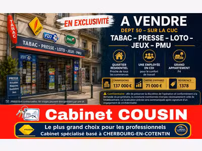 Vente FDC tabac presse jeux loto à Cherbourg CUC