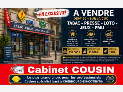 Vente FDC tabac presse jeux loto à Cherbourg CUC