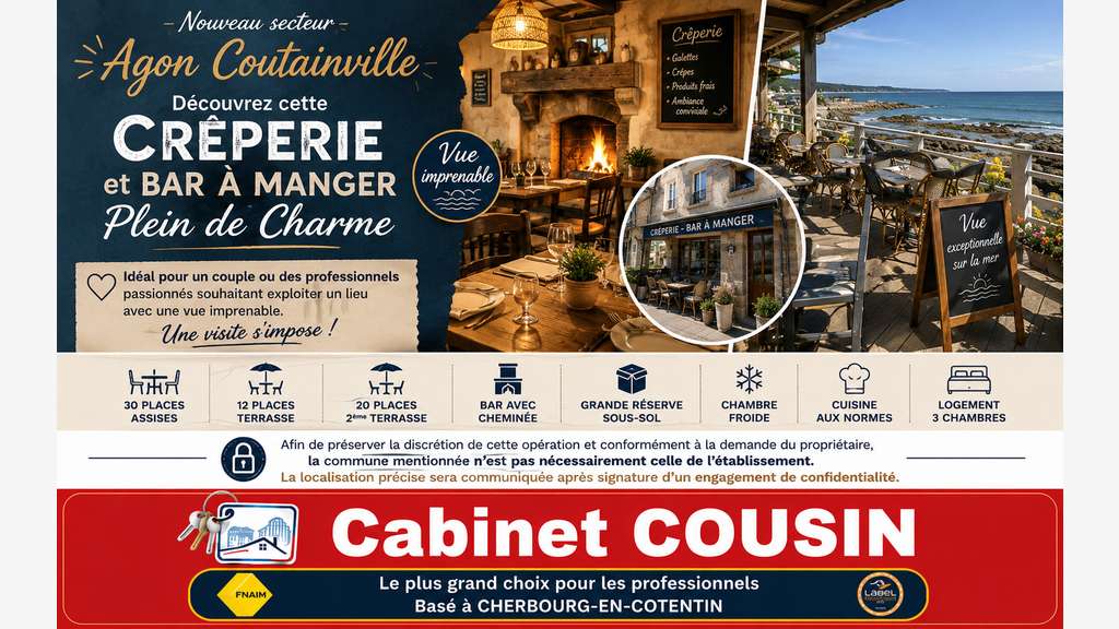 Vente crêperie et bar à manger à Agon Coutainville