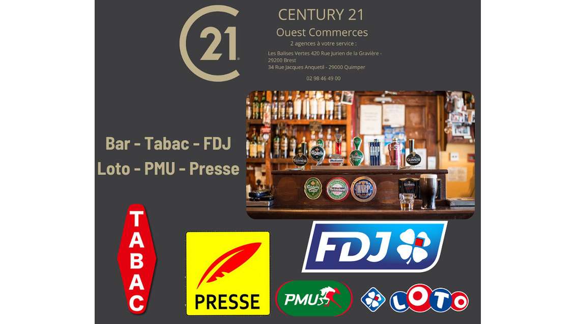 Vente bar tabac FDJ PMU presse dans le Finistère