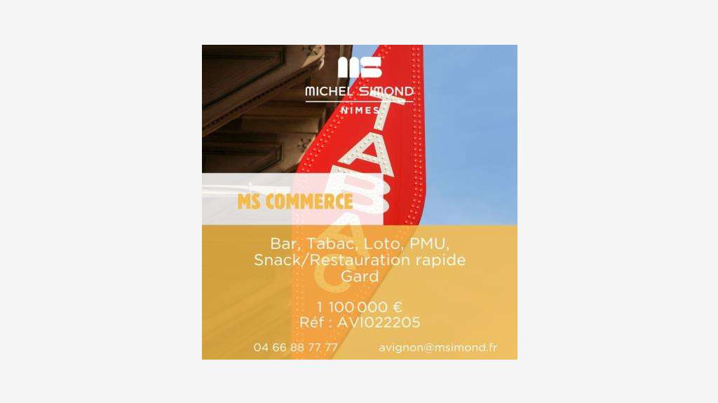 Cession bar tabac loto, PMU empl N°1 dans le Gard