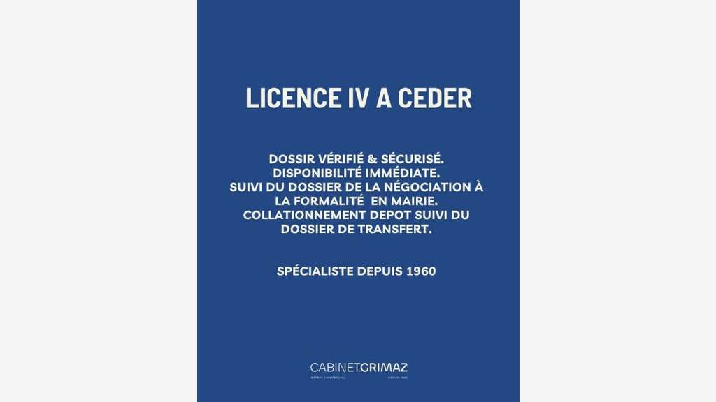 Vente licence IV débit de boissons à Golfe Juan