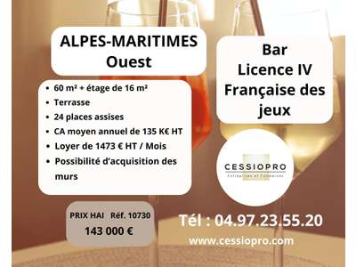 Vente Bar - Brasserie - Tabac à Grasse