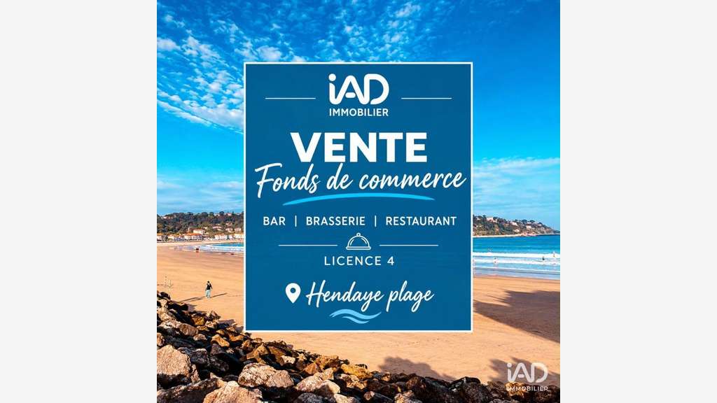 Vente bar brasserie face océan à Hendaye Plage