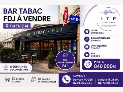 Vente bar tabac FDJ dans jolie ville du Calvados