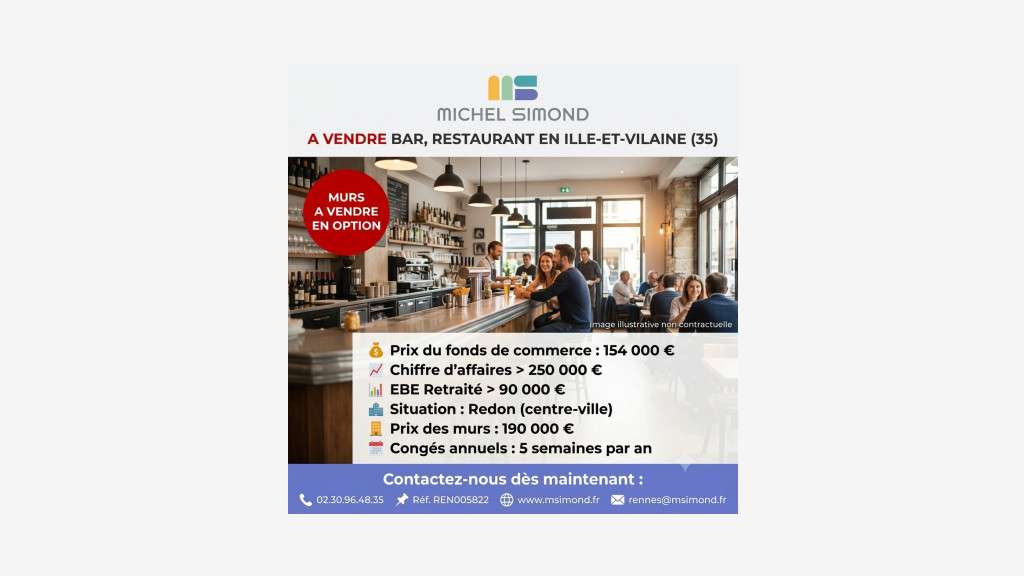 Vente bar restaurant (murs et fonds) dept 35