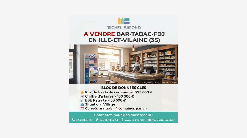 A vendre bar tabac FDJ en Ille et Vilaine Sud